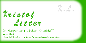 kristof litter business card